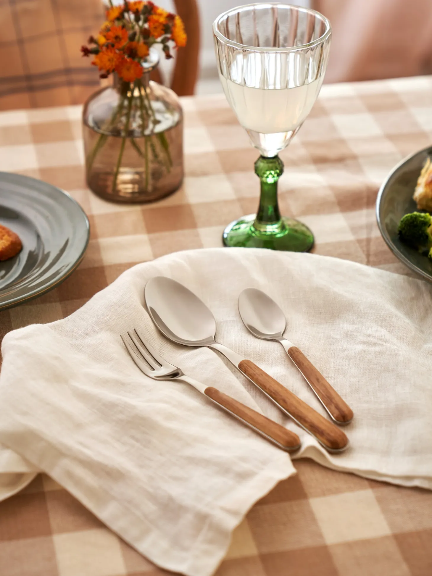Dessertgaffelsett Texture Legno